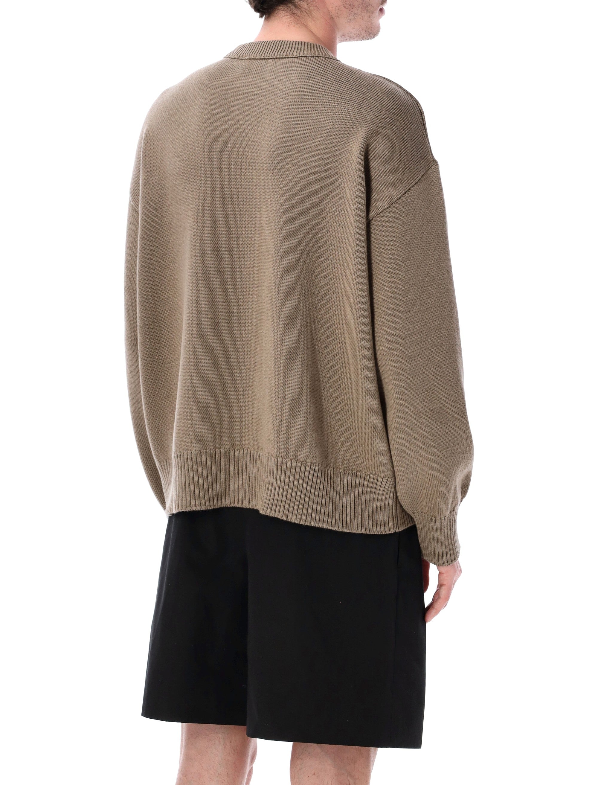 Ami Paris De Coeur crewneck knit Beige Wool Sweater