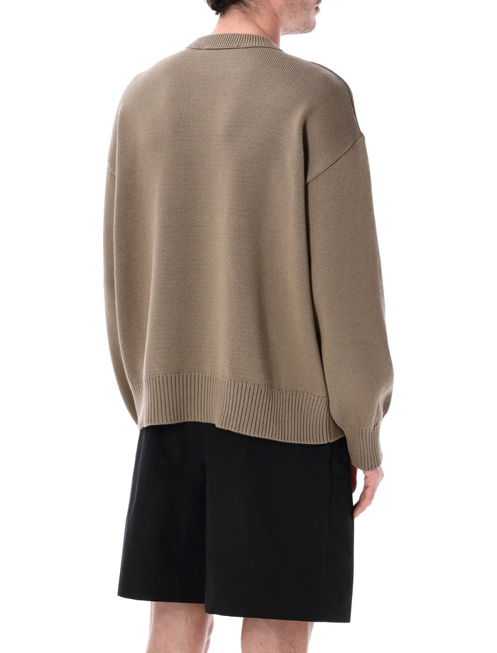 Ami Paris De Coeur crewneck knit Beige Wool Sweater