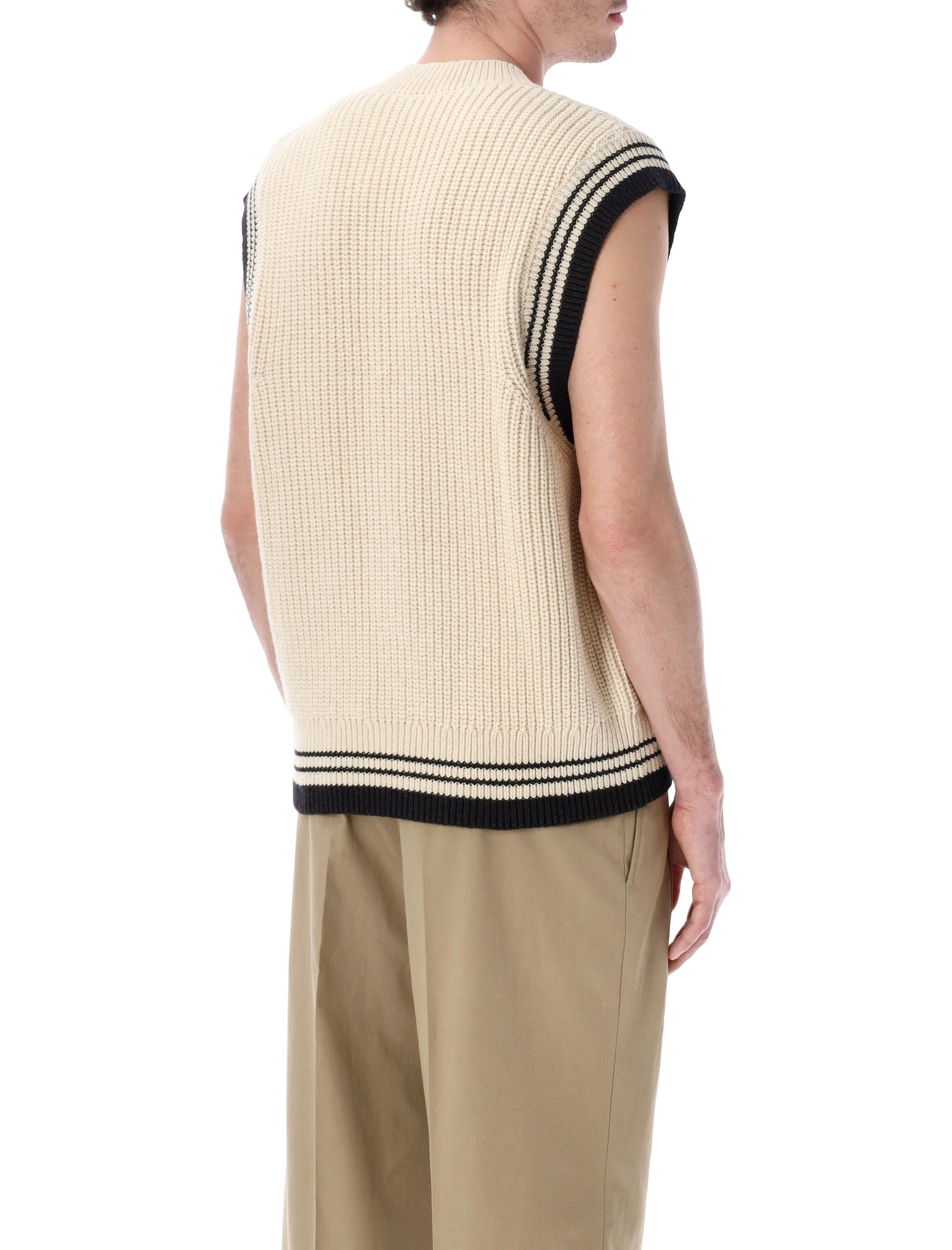 AMI Paris De Coeur sleeveless sweater Ecru Wool