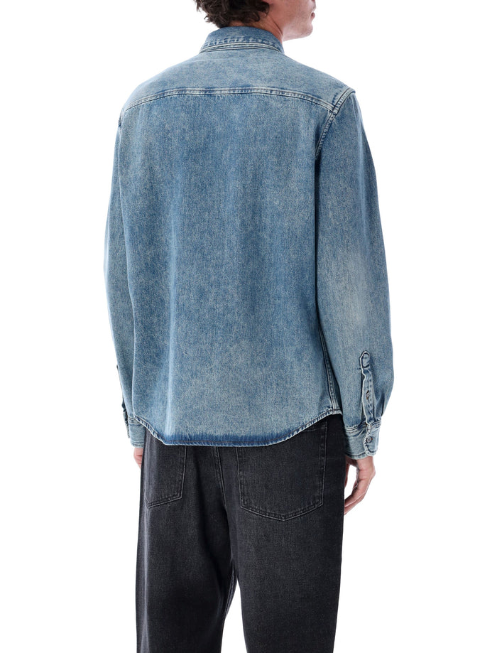 Ami Paris de Coeur denim shirt Med Blue Cotton