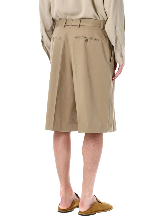 Ami Paris cotton wide bermuda shorts Beige