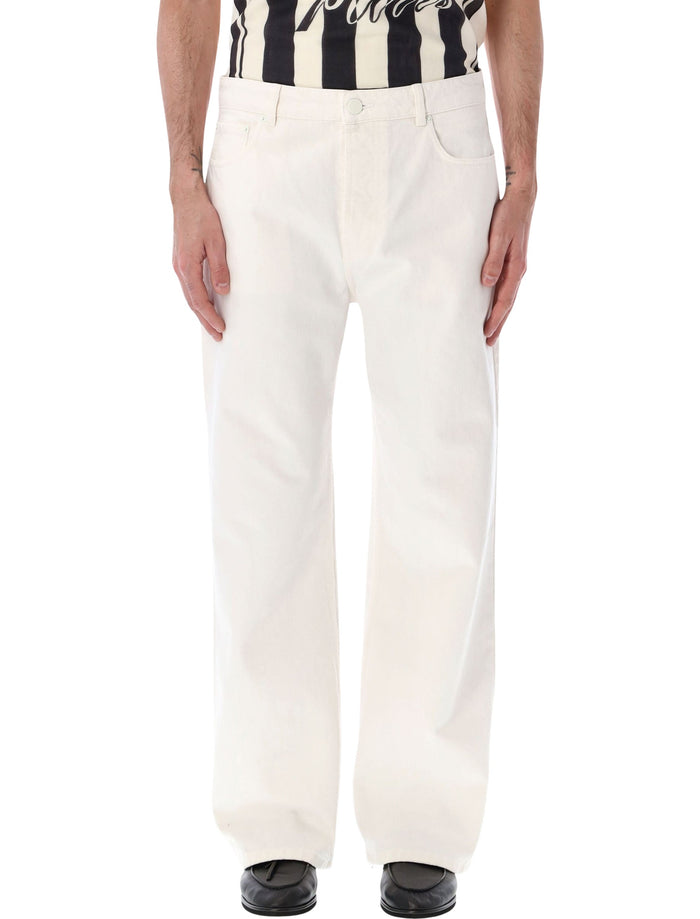 Ami Paris Large Fit Cotton Twill Jeans White