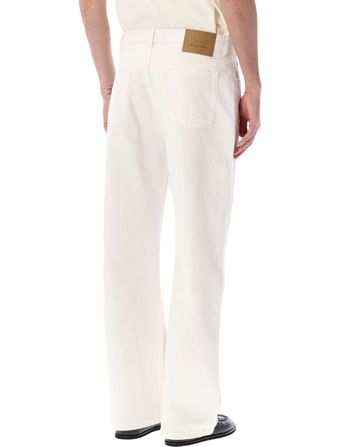 Ami Paris Large Fit Cotton Twill Jeans White