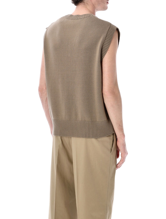 Ami Paris De Coeur knit vest Beige Taupe Wool