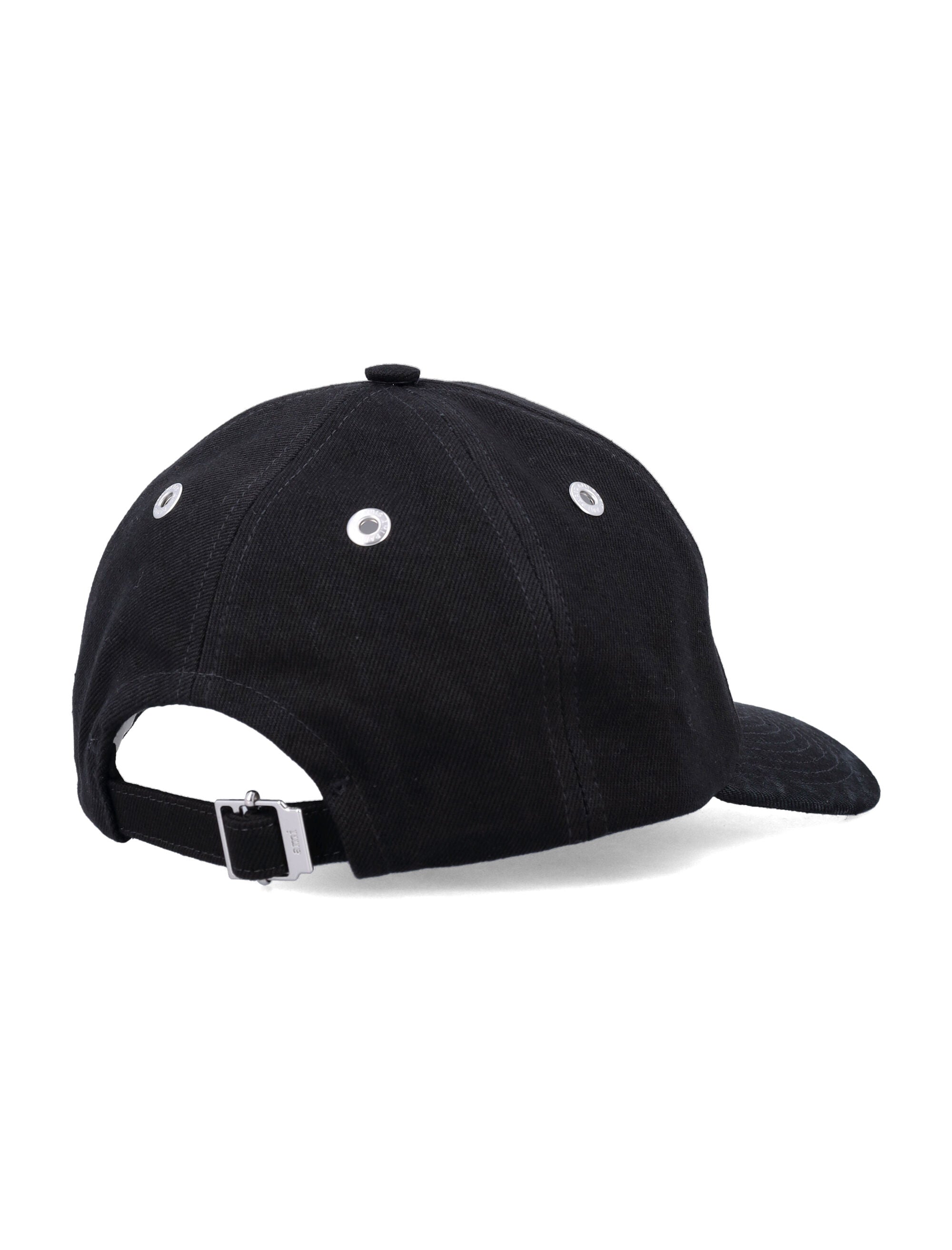 Ami Paris Black Cotton De Coeur Cap Hat