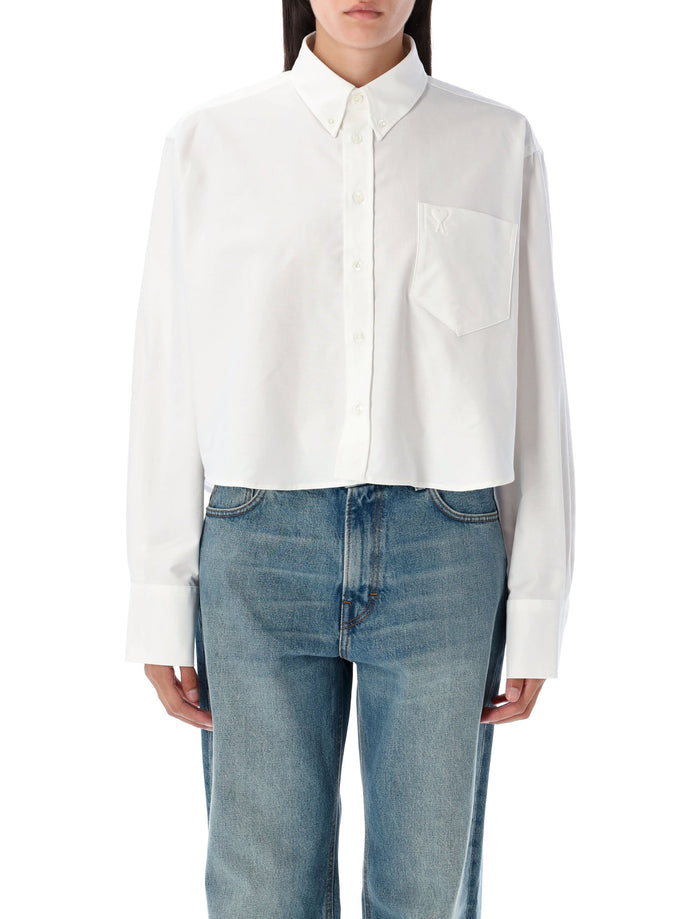 Ami Paris Oxford cropped shirt White Cotton