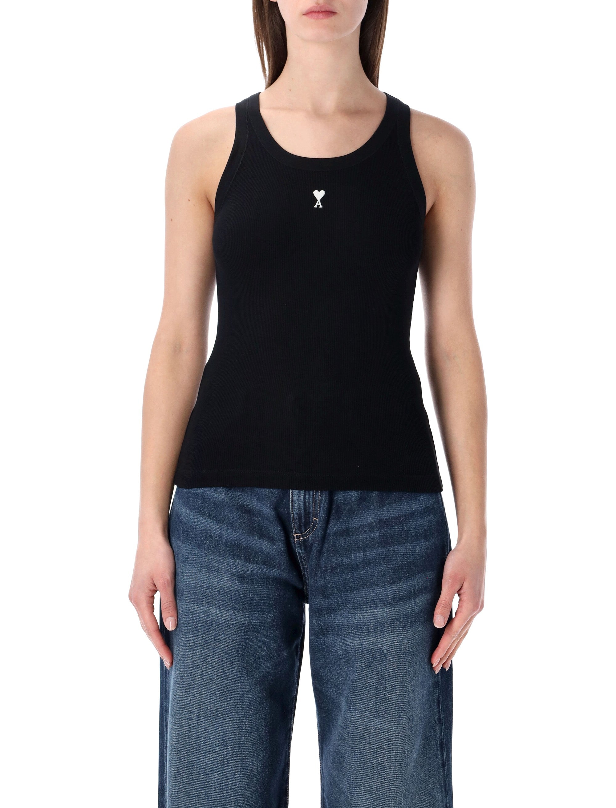 Ami Paris de Cœur rib tank top Black Cotton