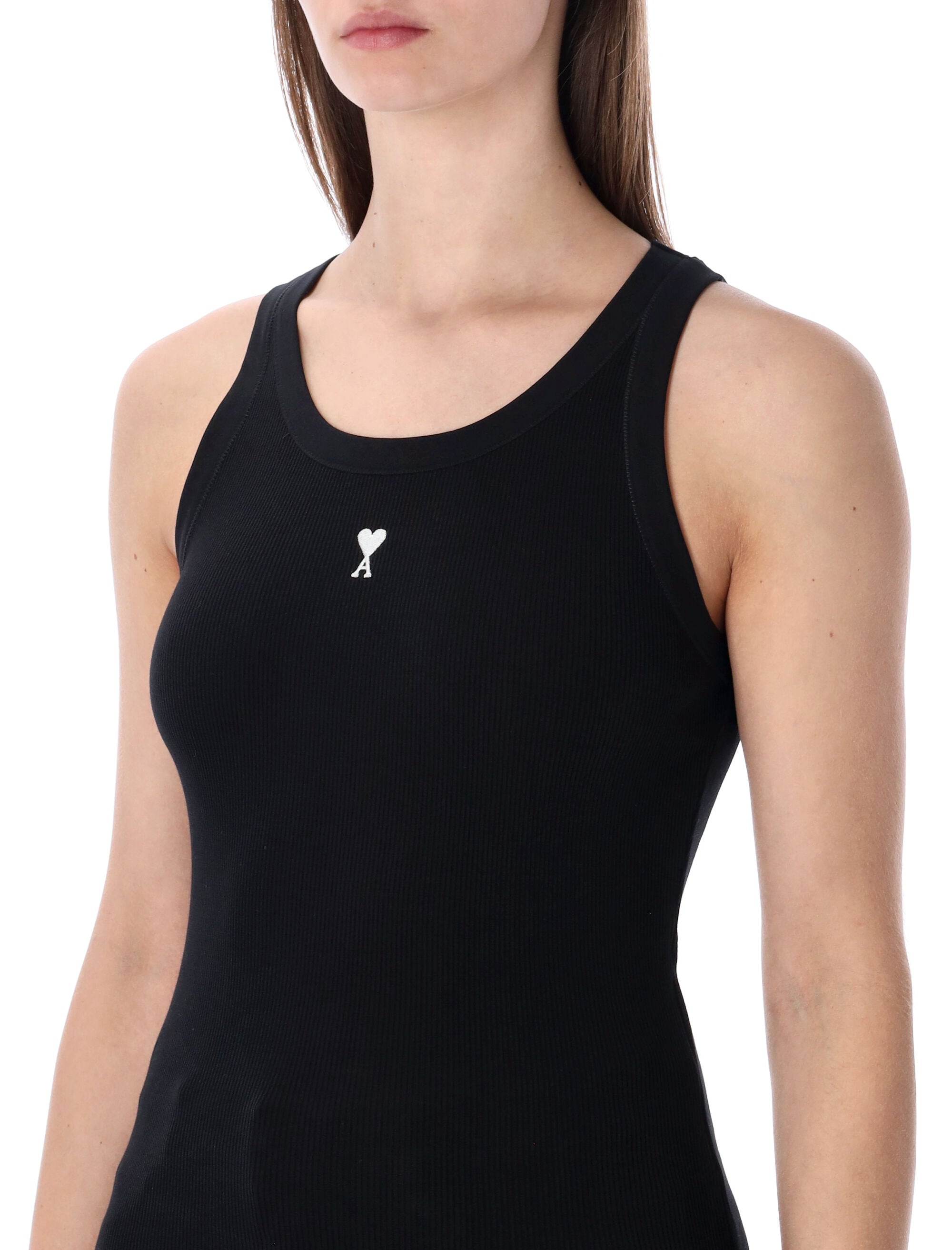 Ami Paris de Cœur rib tank top Black Cotton
