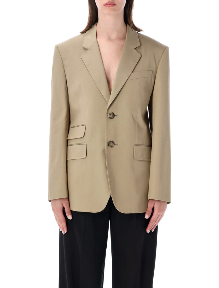 Ami Paris Cotton Blazer Beige Lining