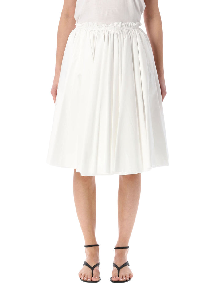 Ami Paris cotton midi corolla skirt White