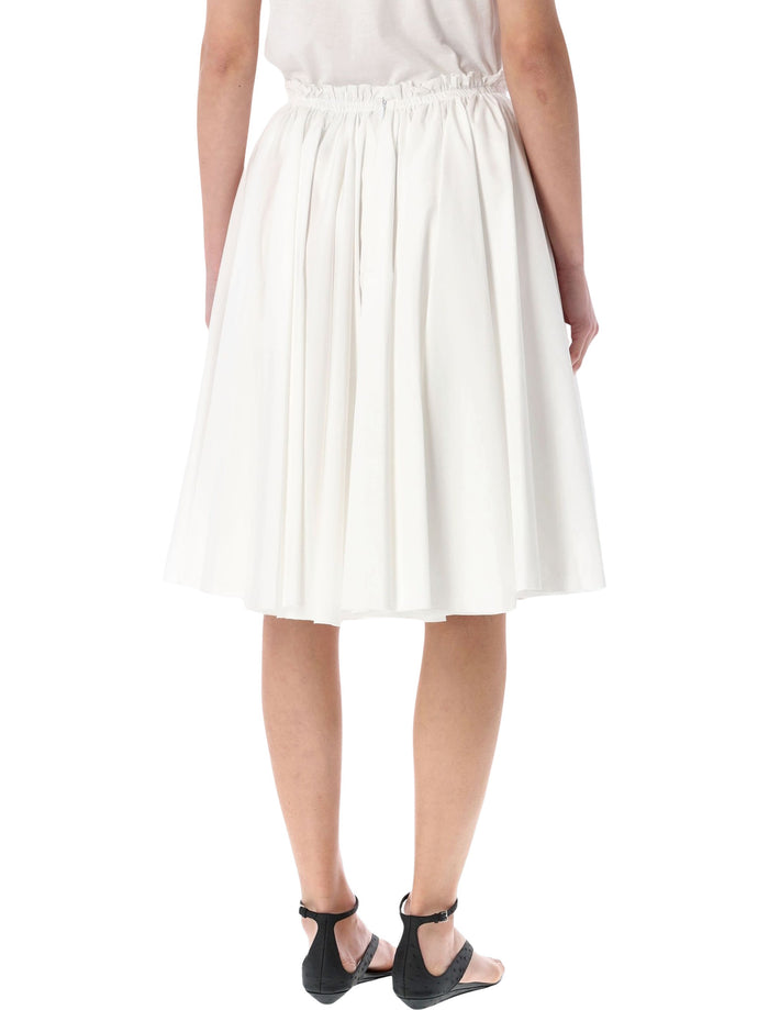 Ami Paris cotton midi corolla skirt White