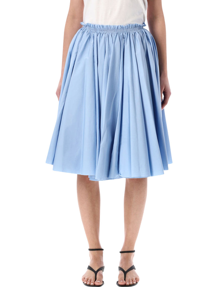 Ami Paris cotton midi corolla skirt Light Blue