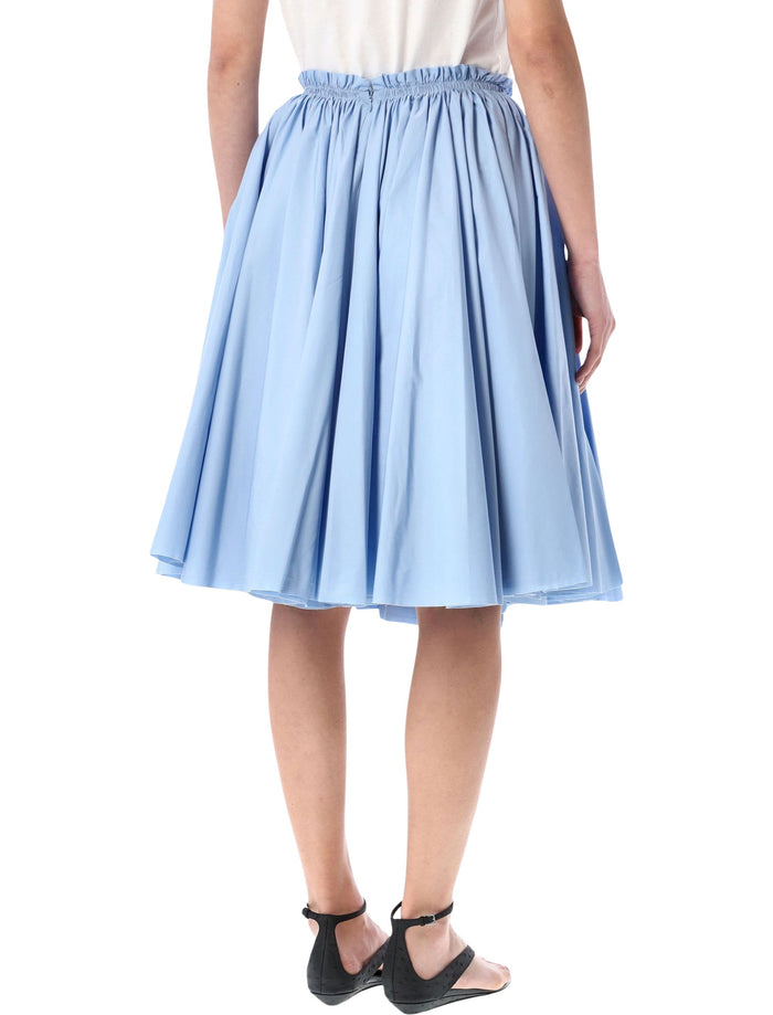 Ami Paris cotton midi corolla skirt Light Blue