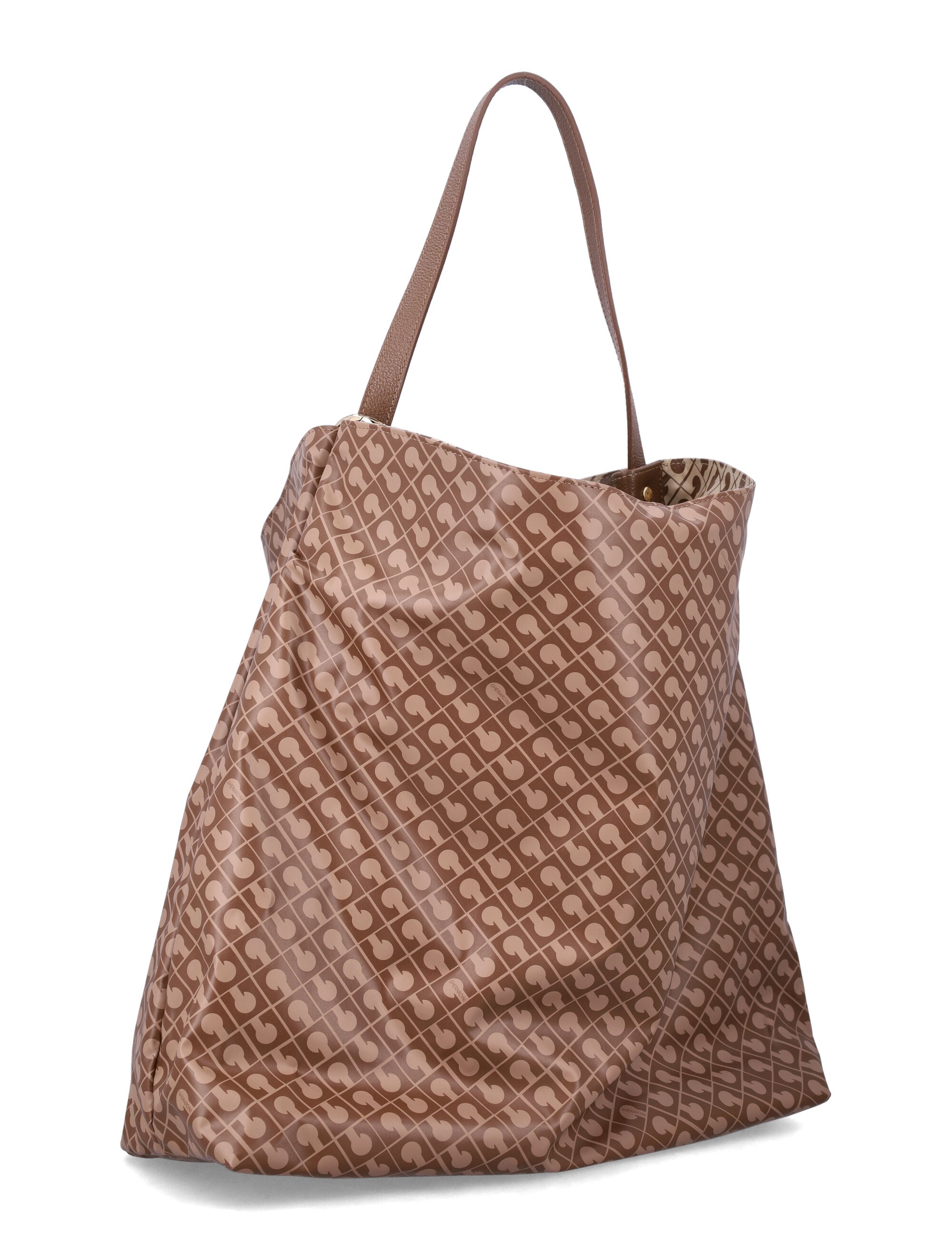Gherardini Reversible Hobo Bag Chest Tobacco Polyester Shoulder