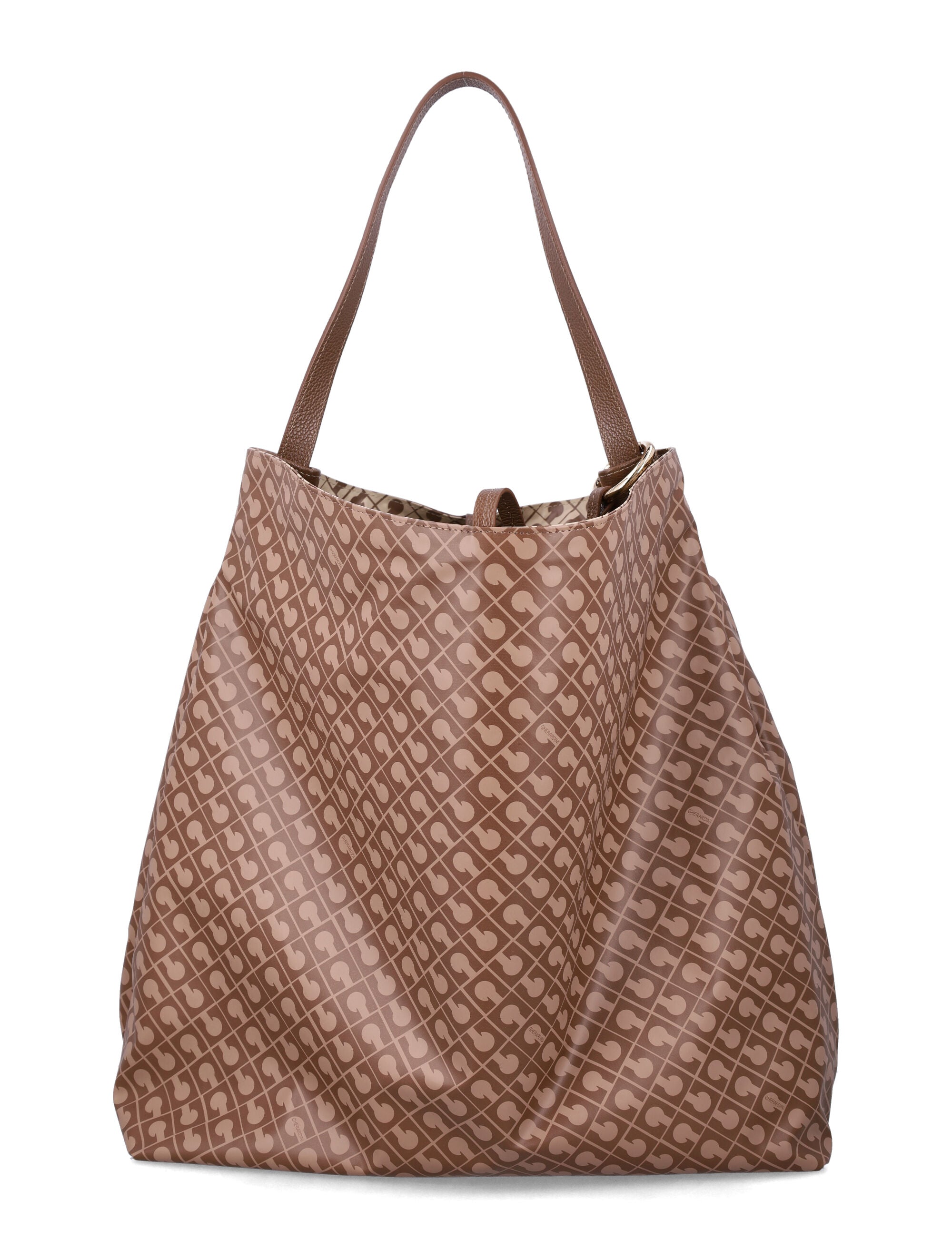 Gherardini Reversible Hobo Bag Chest Tobacco Polyester Shoulder