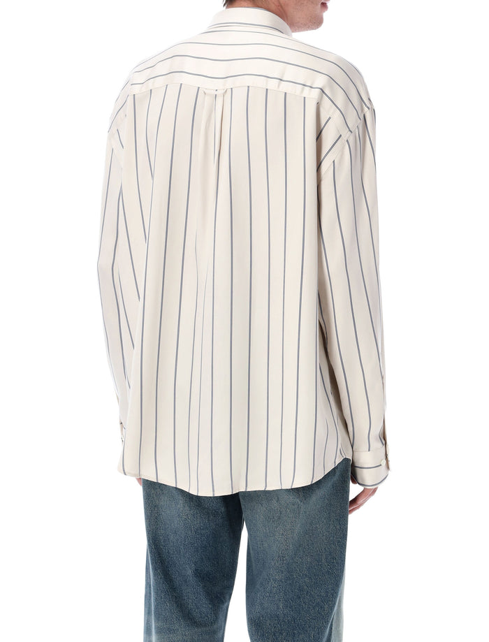 Sunflower New Base fluid stripe shirt White Blue Viscose