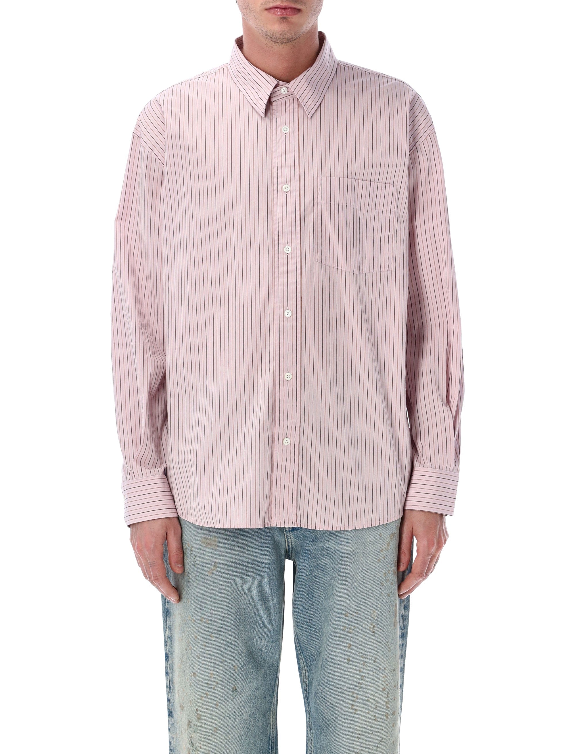 Sunflower New Base pink cotton stripe shirt Stripes
