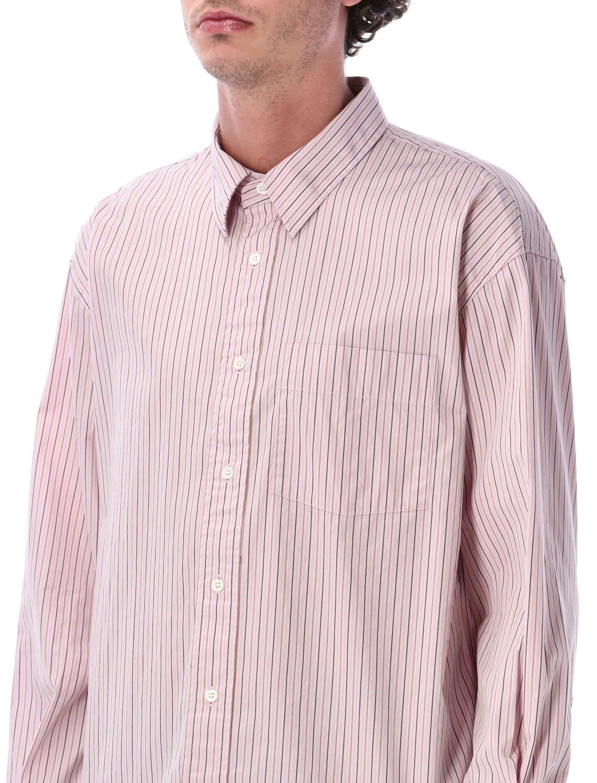 Sunflower New Base pink cotton stripe shirt Stripes