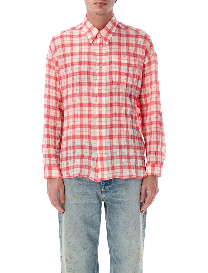 Sunflower pink Stable loose-fit shirt Check Cotton