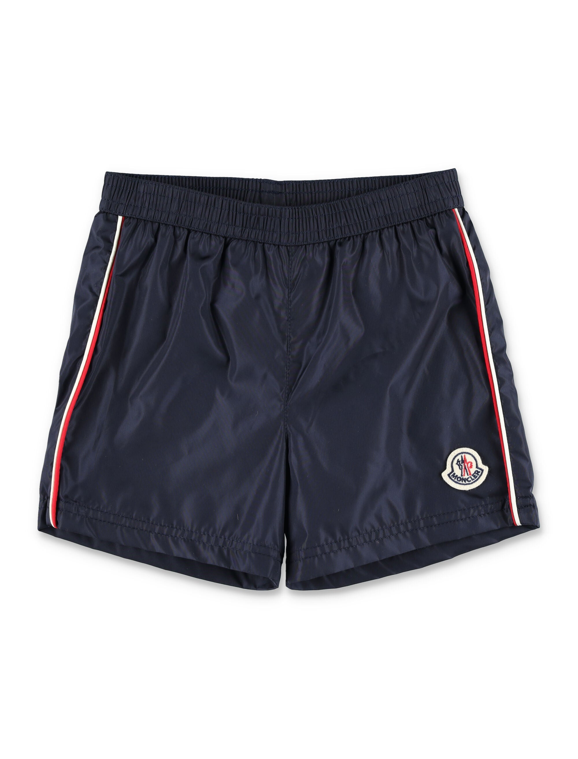 Moncler Tricolor-Trim Swim Shorts For Baby Navy Polyamide Lining Swimwear