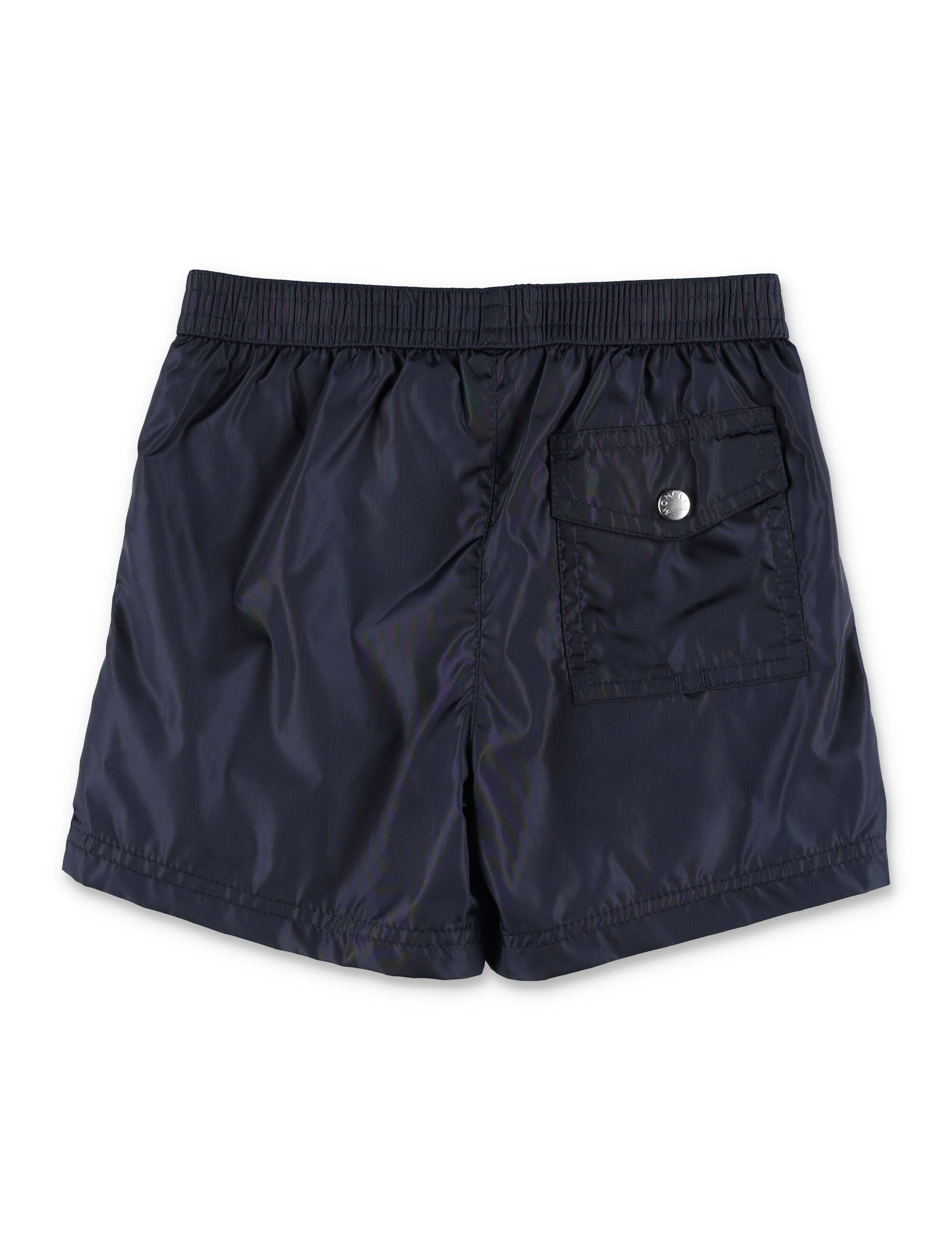 Moncler Tricolor-trim swim shorts for baby Navy Polyamide Lining Swimwear