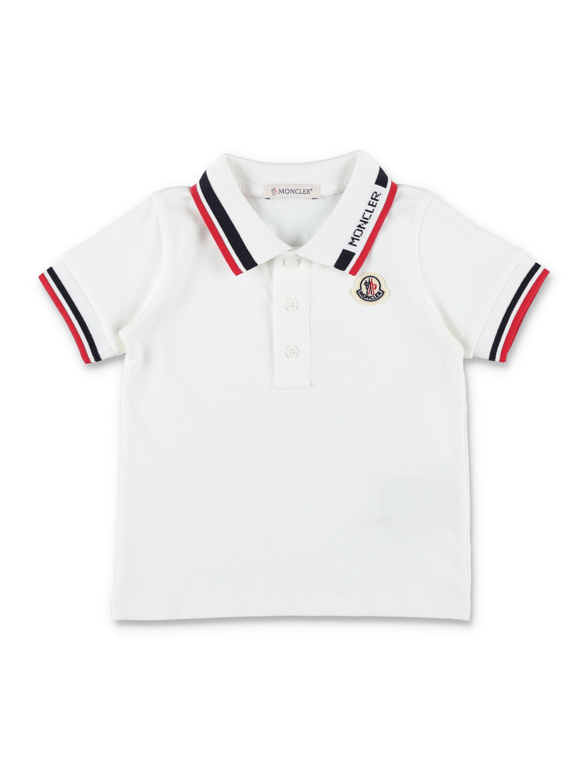Moncler kids tricolour cotton piqué polo White T-shirt