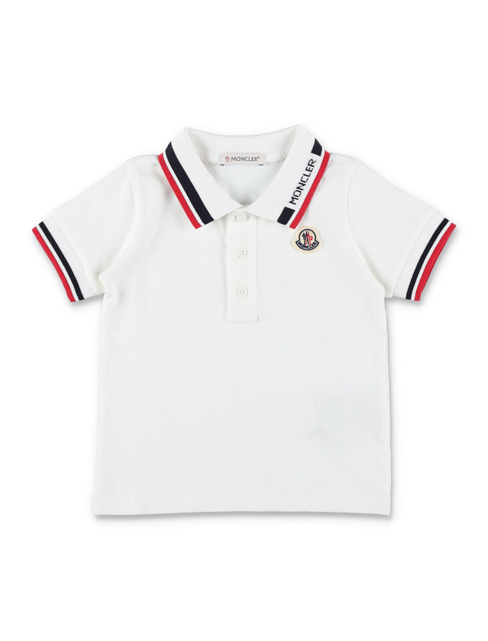 Moncler kids tricolour cotton piqué polo White T-shirt