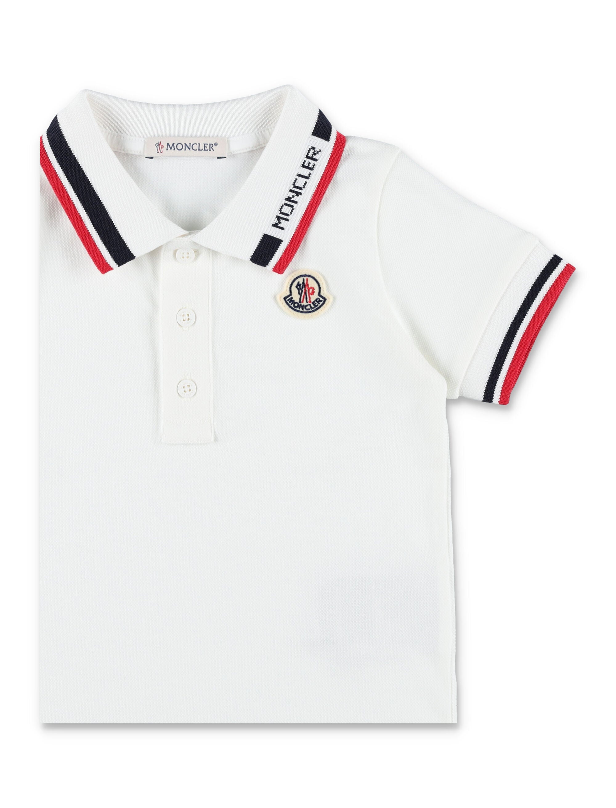 Moncler kids tricolour cotton piqué polo White T-shirt