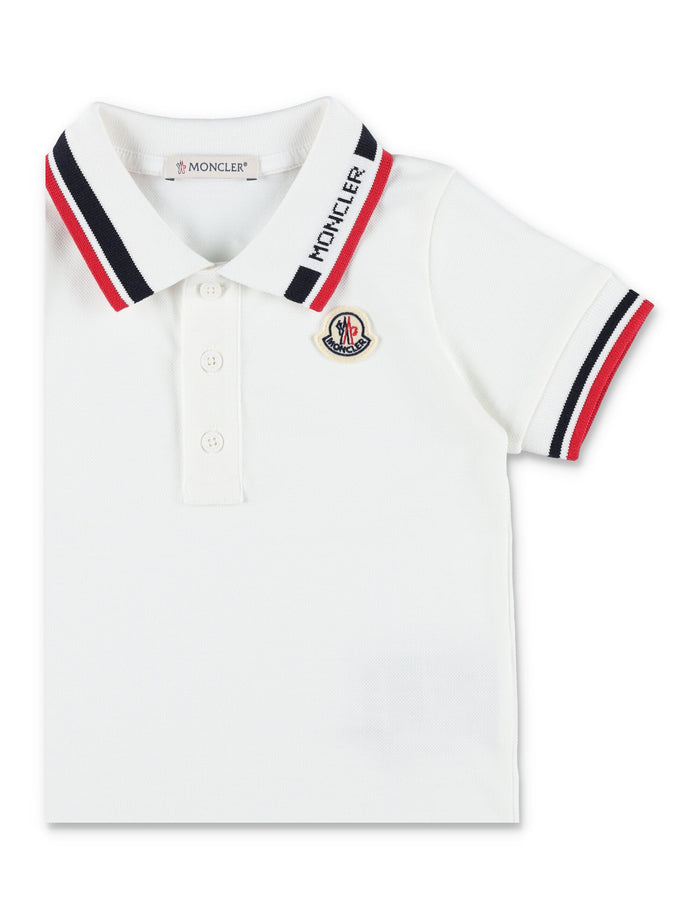 Moncler kids tricolour cotton piqué polo White T-shirt