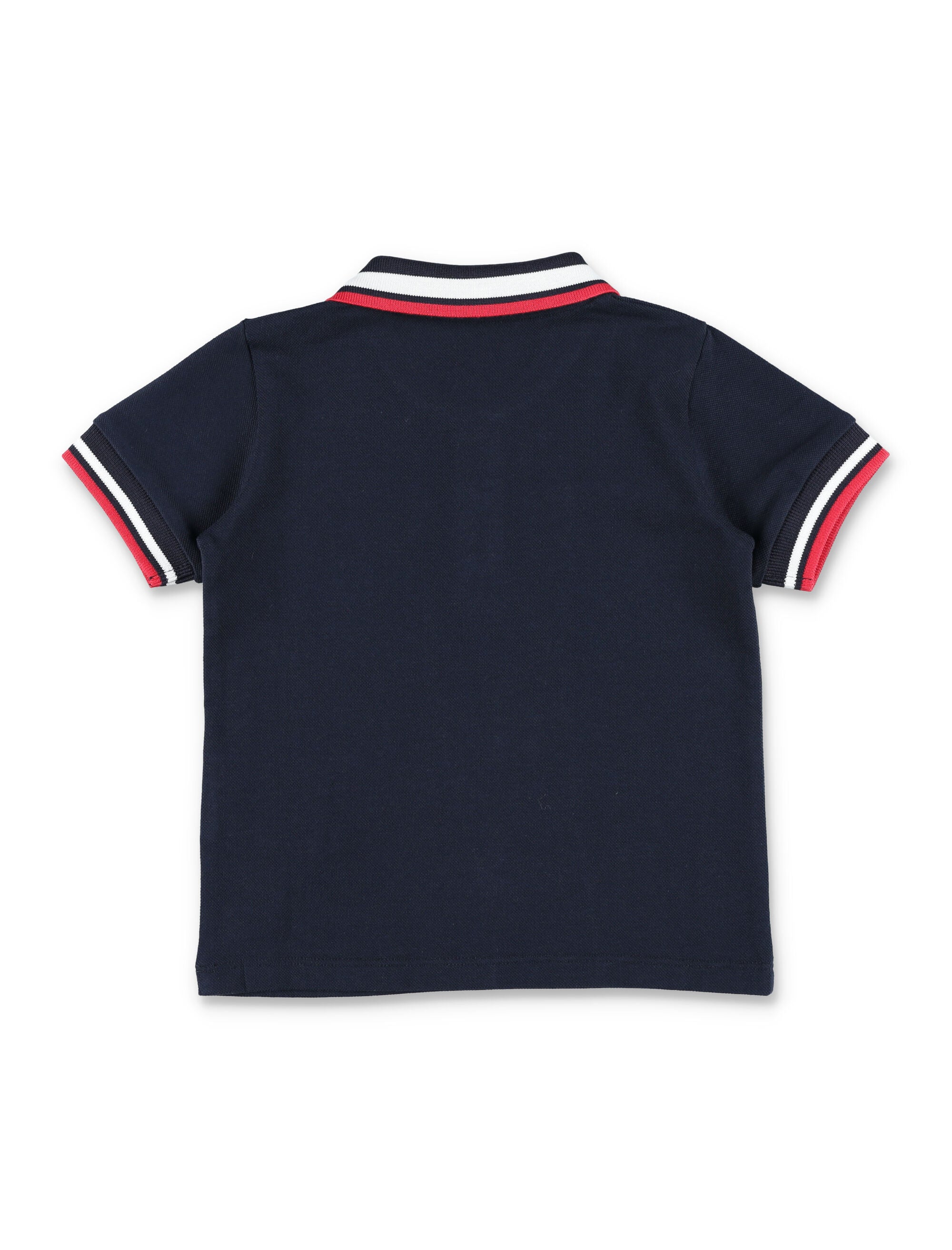 Moncler kids tricolour cotton piqué polo Navy T-shirt