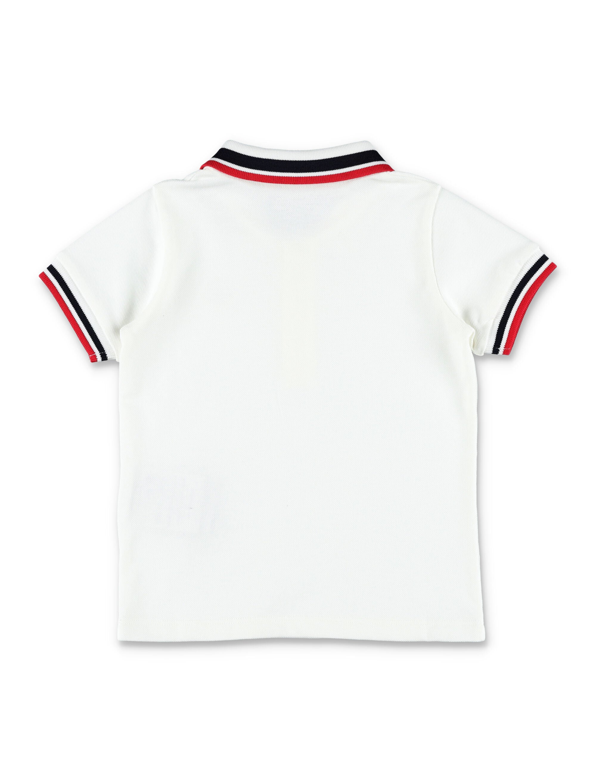 Moncler Tricolor piqué polo set for baby White Cotton