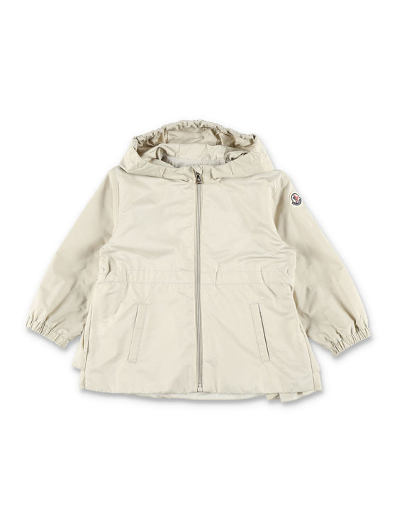 Moncler Wete Hooded Technical Jacket For Baby Beige Polyamide Lining