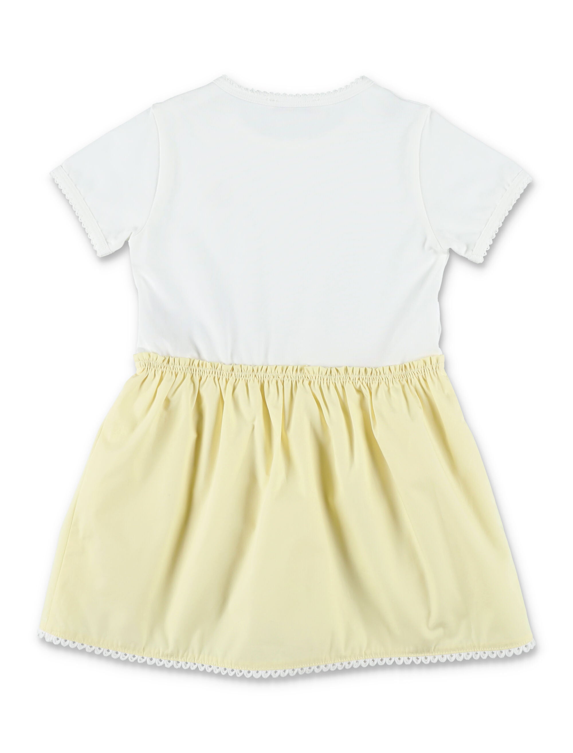 Moncler baby cotton blend pleated dress White Yellow