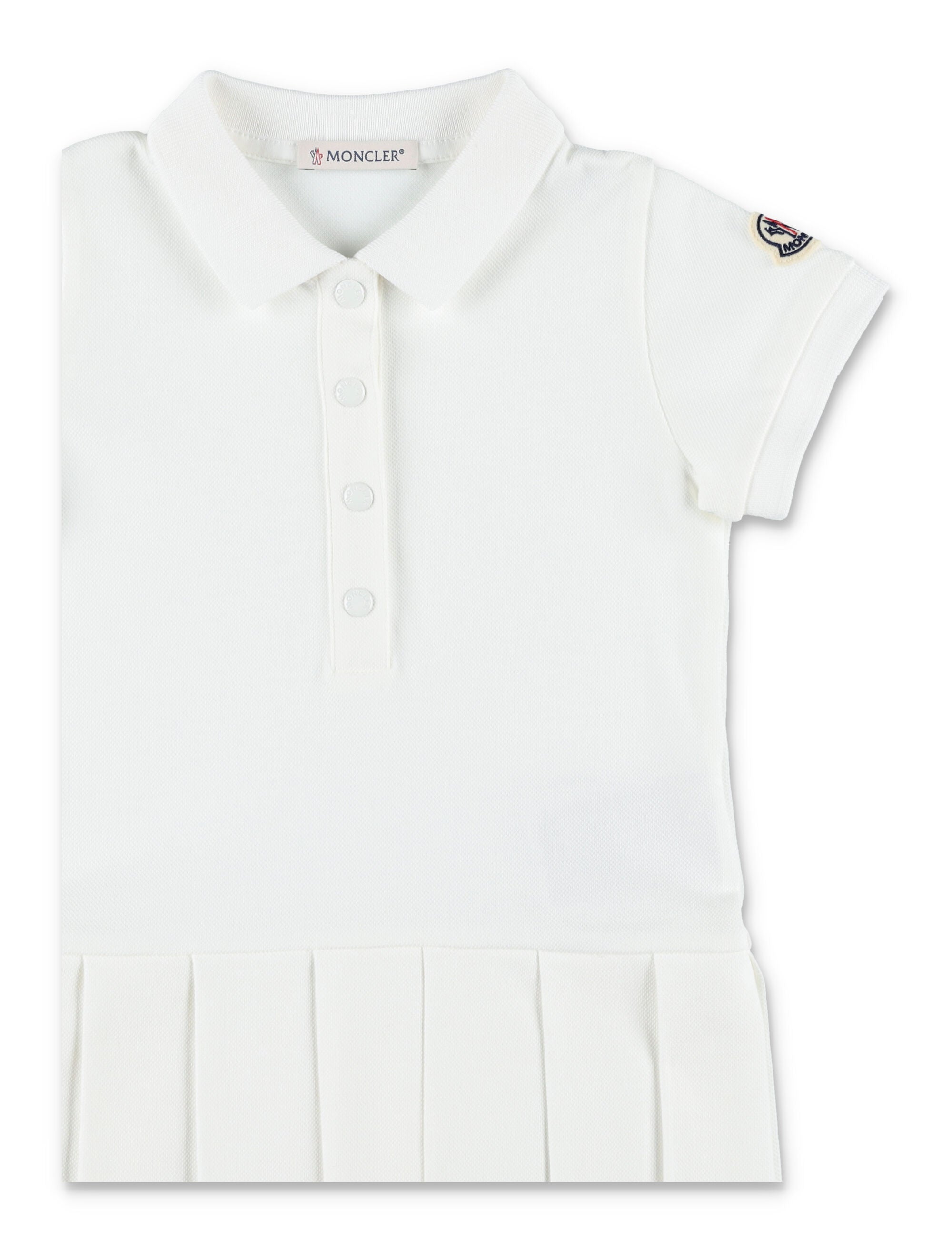 Moncler girls cotton piqué polo shirt dress White