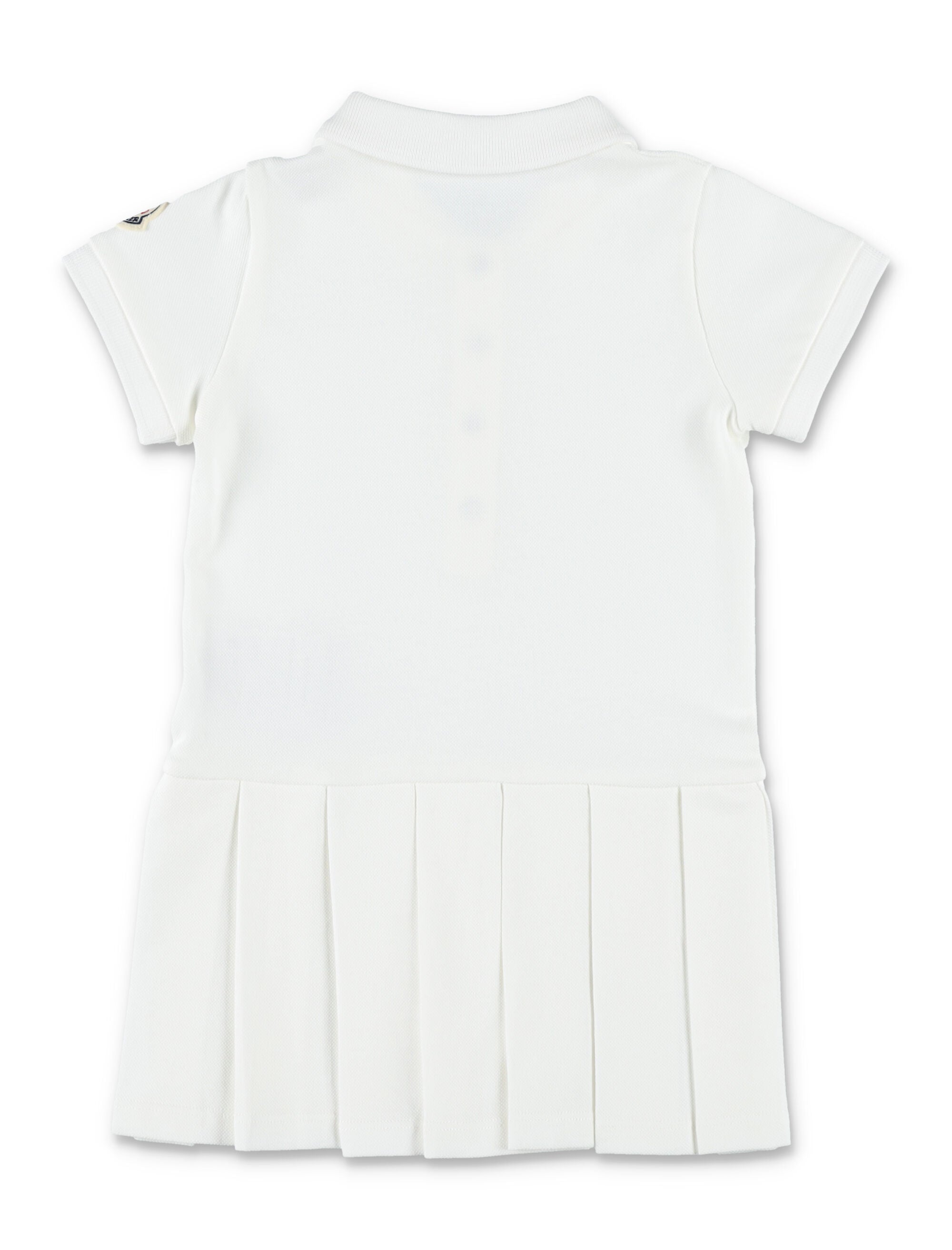 Moncler girls cotton piqué polo shirt dress White