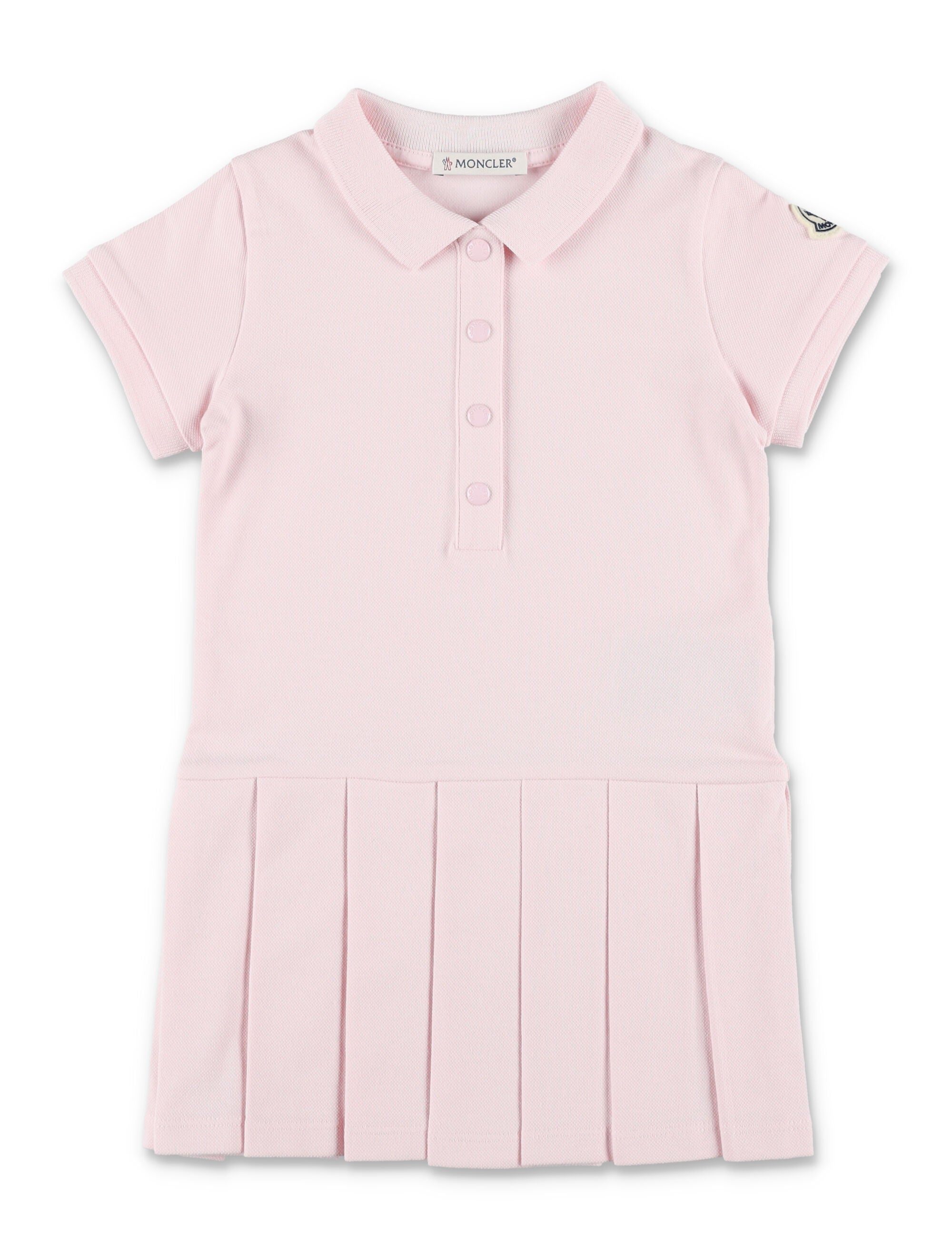 Moncler girls cotton piqué polo shirt dress Pink