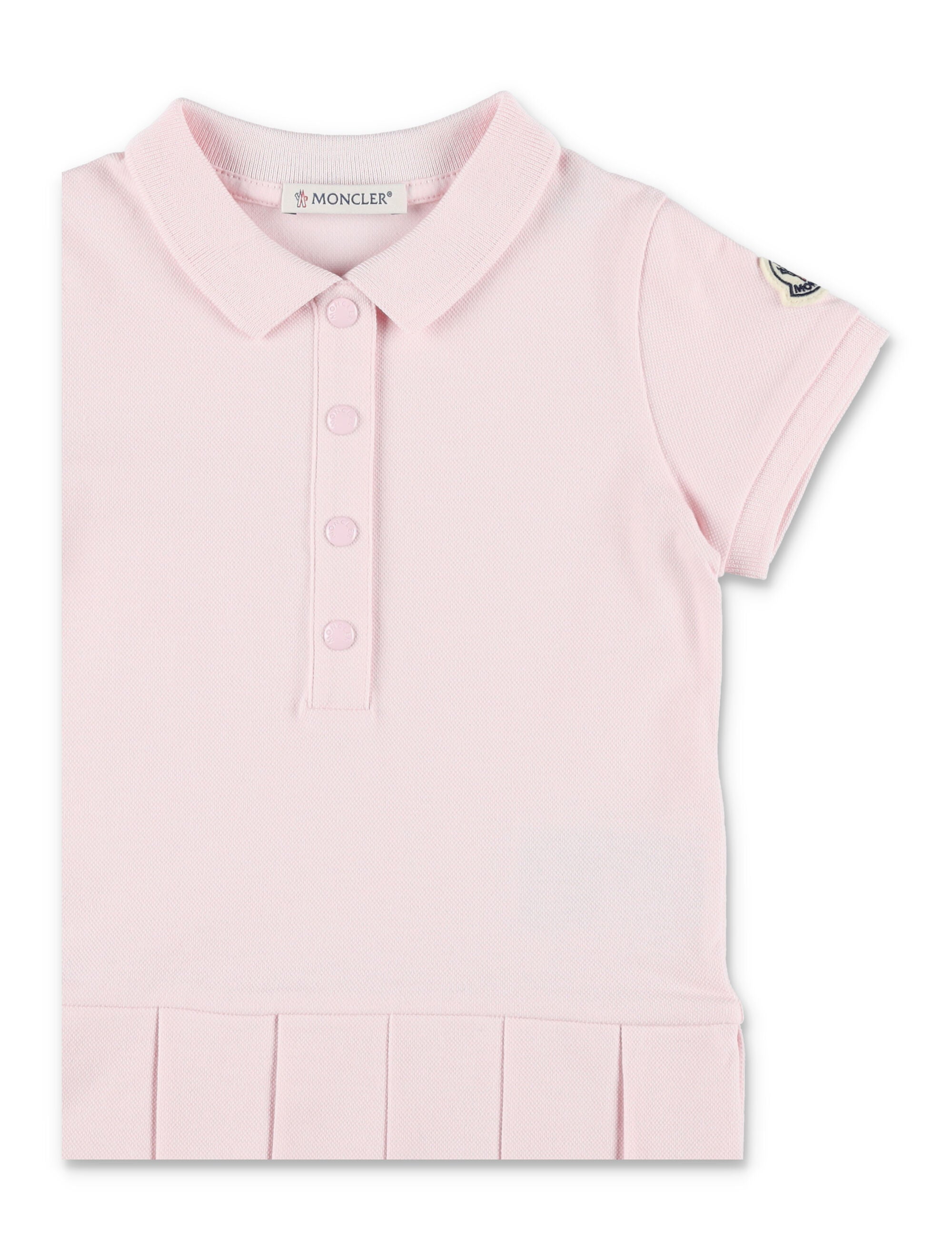 Moncler girls cotton piqué polo shirt dress Pink