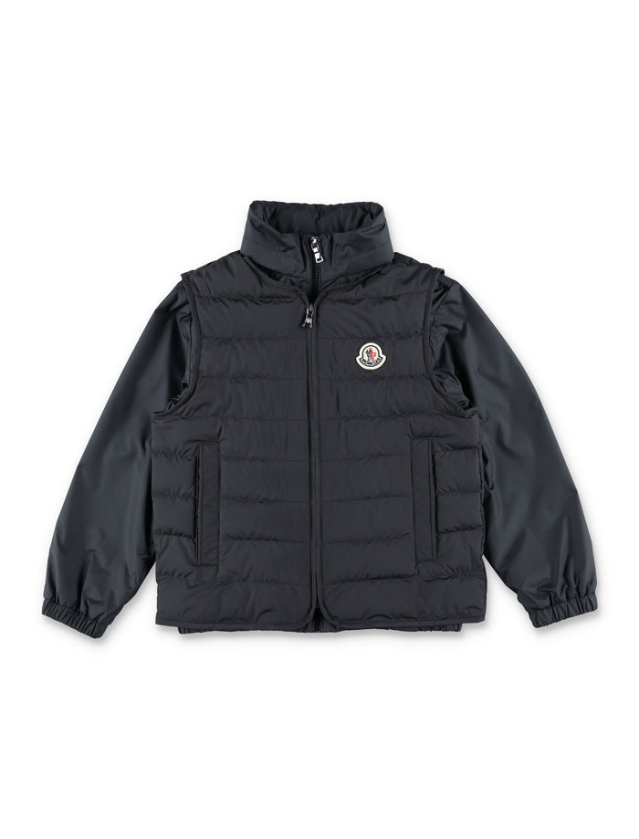 Moncler Kids Gizem 3-In-1 Modular Jacket Black Polyester Lining