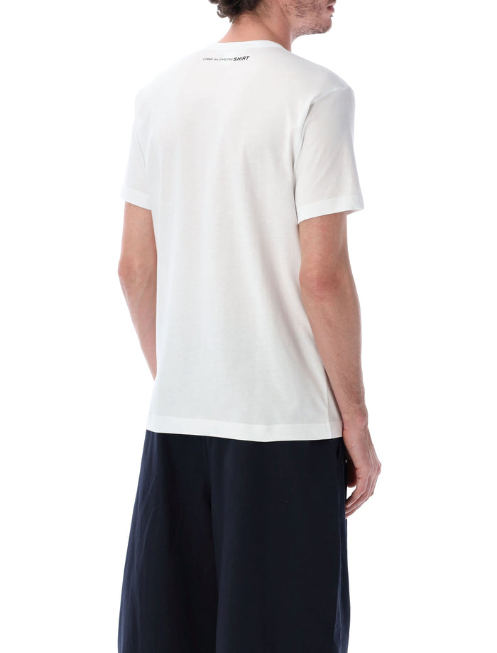 Comme Des Garçons Shirt Logo Cotton T-Shirt White