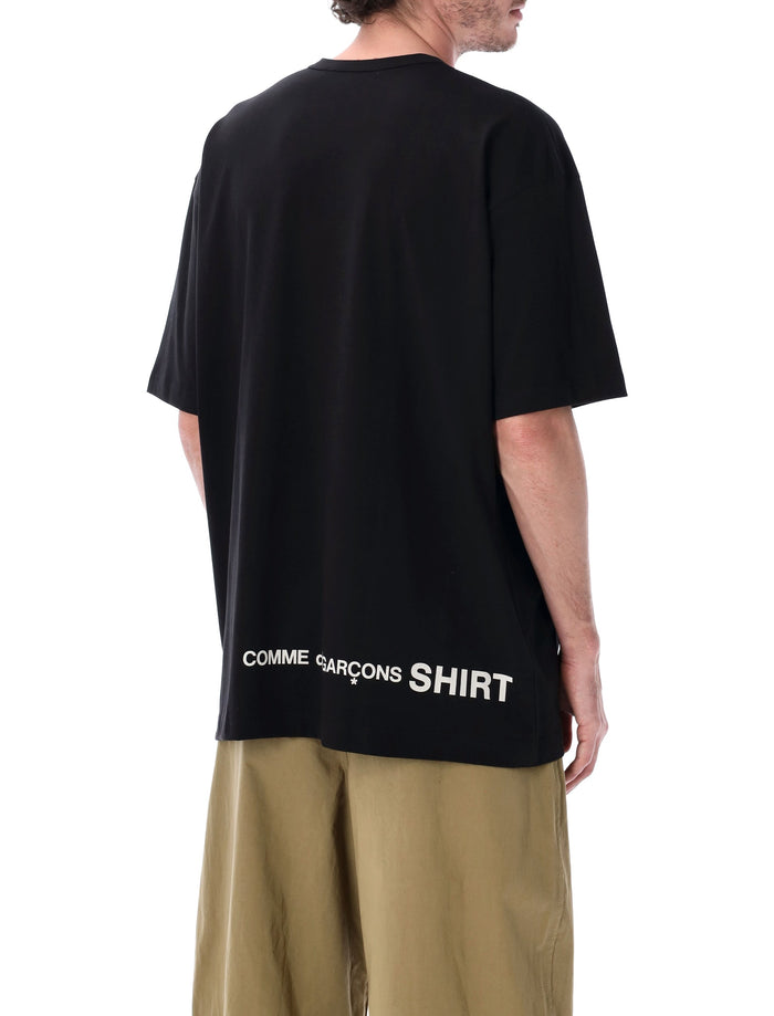 Comme Des Garçons Shirt Oversize Logo Print T-Shirt Black Cotton