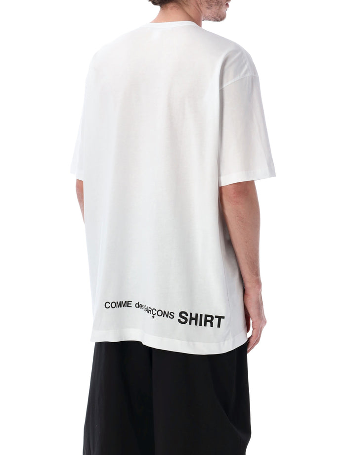Comme Des Garçons Shirt Oversize Logo Print T-Shirt White Cotton