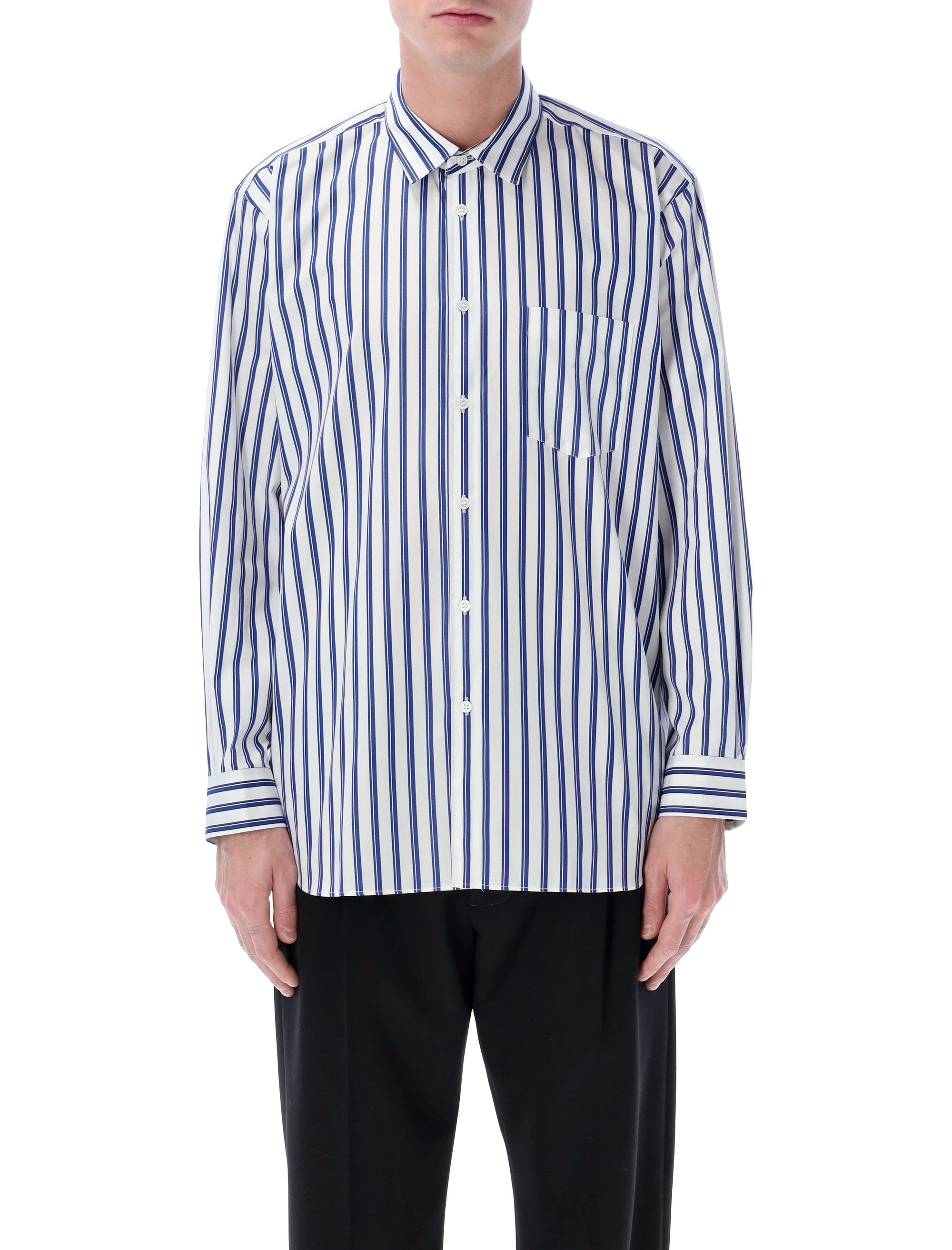 Comme Des Garçons Shirt striped cotton White Blue Stripes