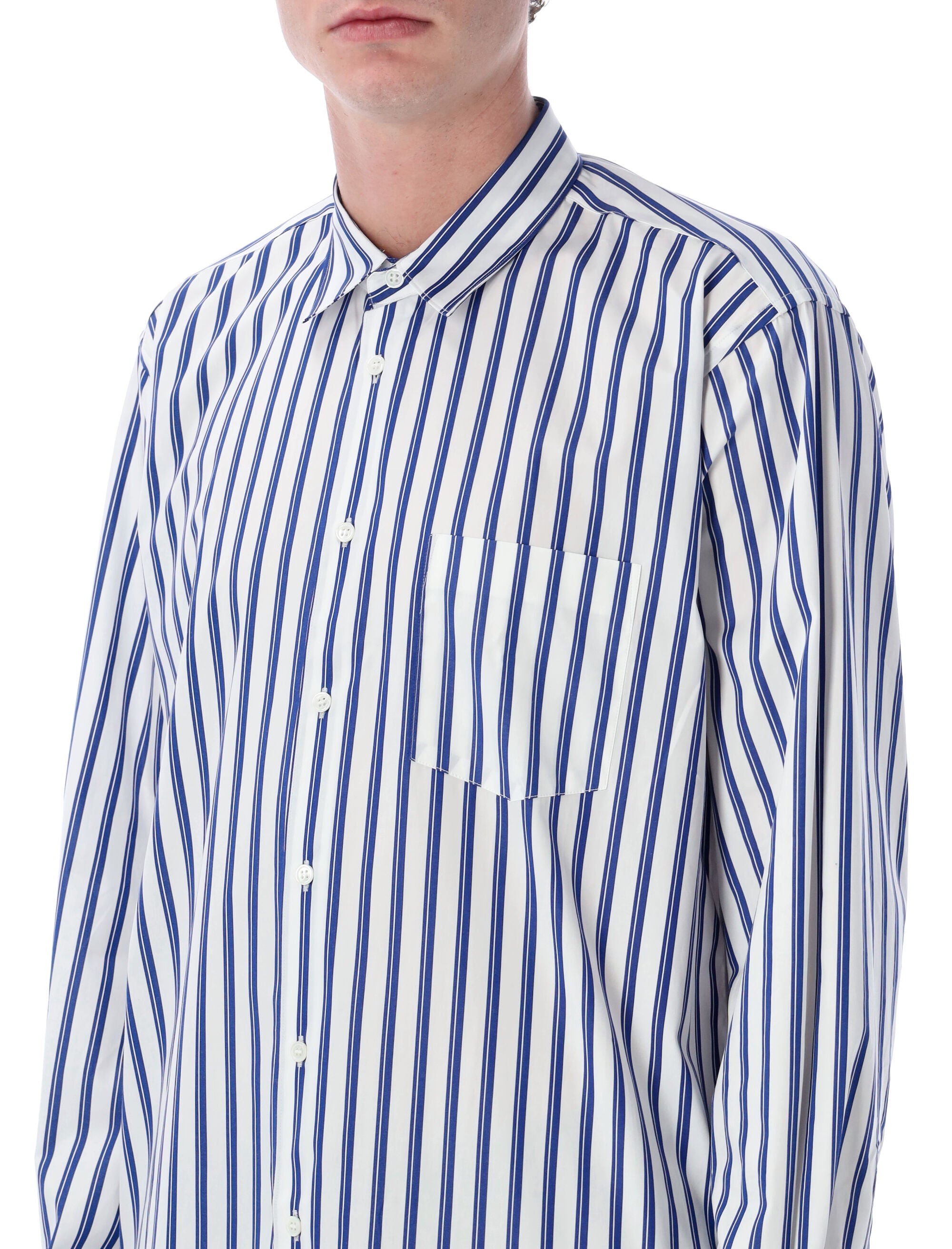 Comme Des Garçons Shirt striped cotton White Blue Stripes