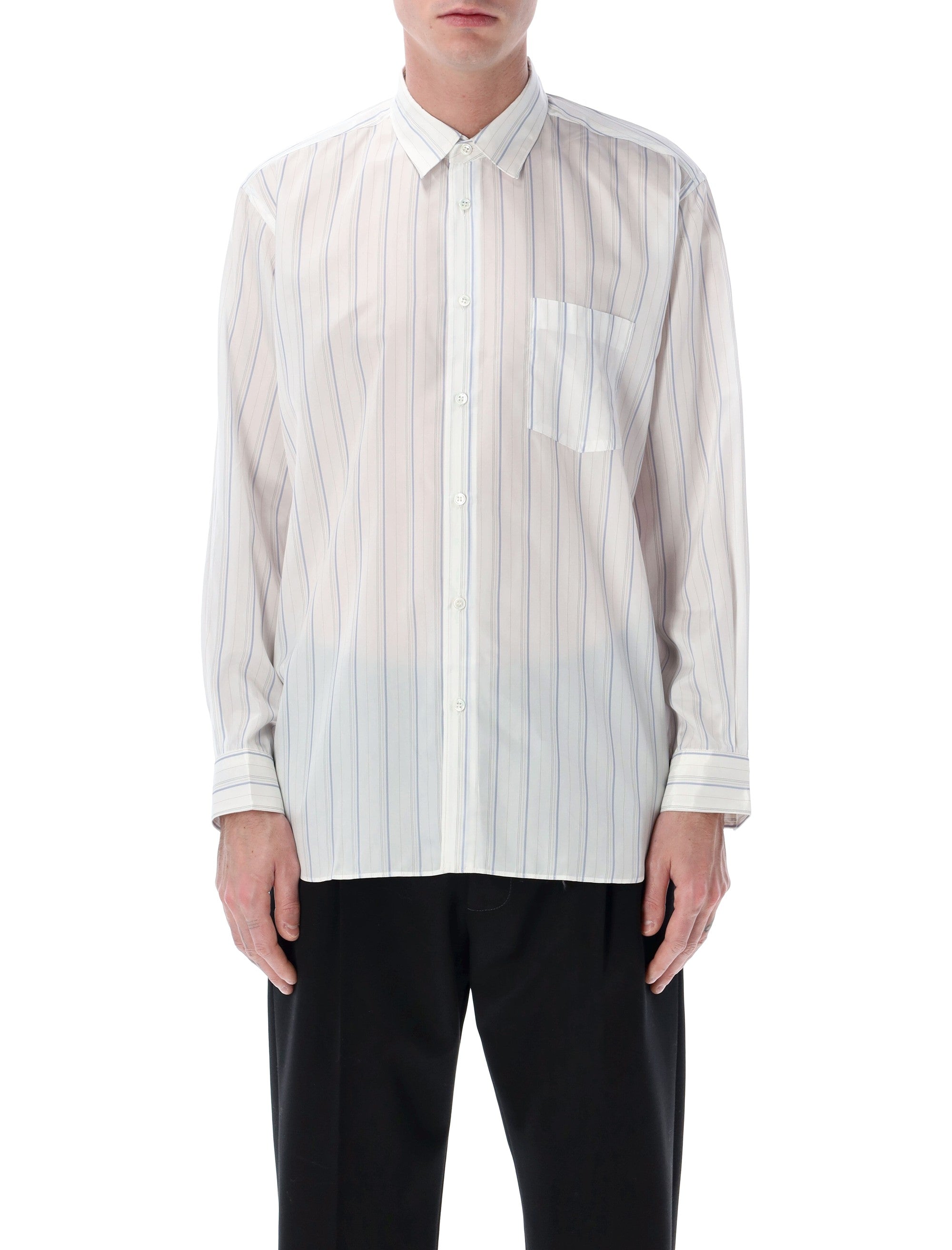 Comme Des Garçons Shirt striped cupro White Stripes