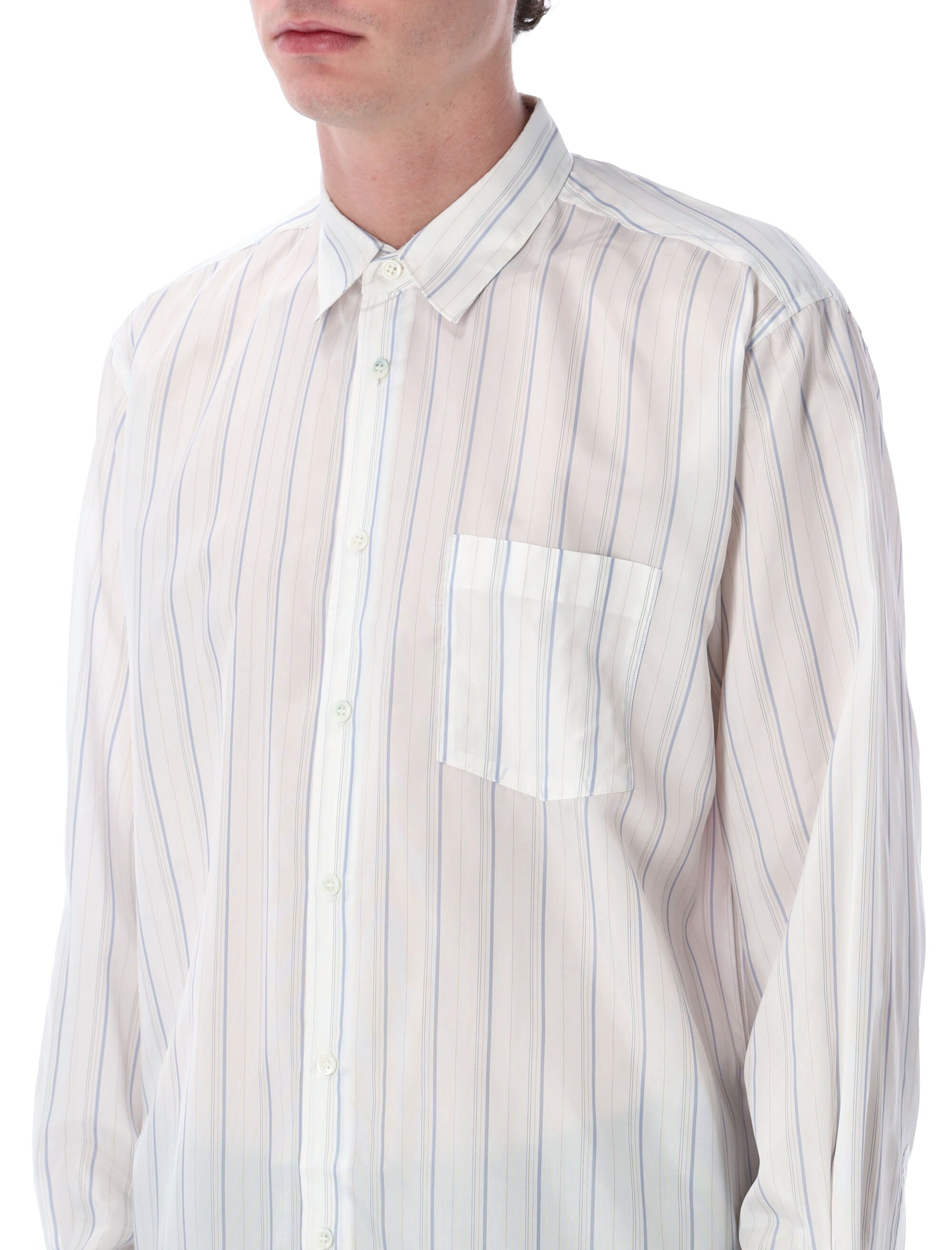 Comme Des Garçons Shirt striped cupro White Stripes