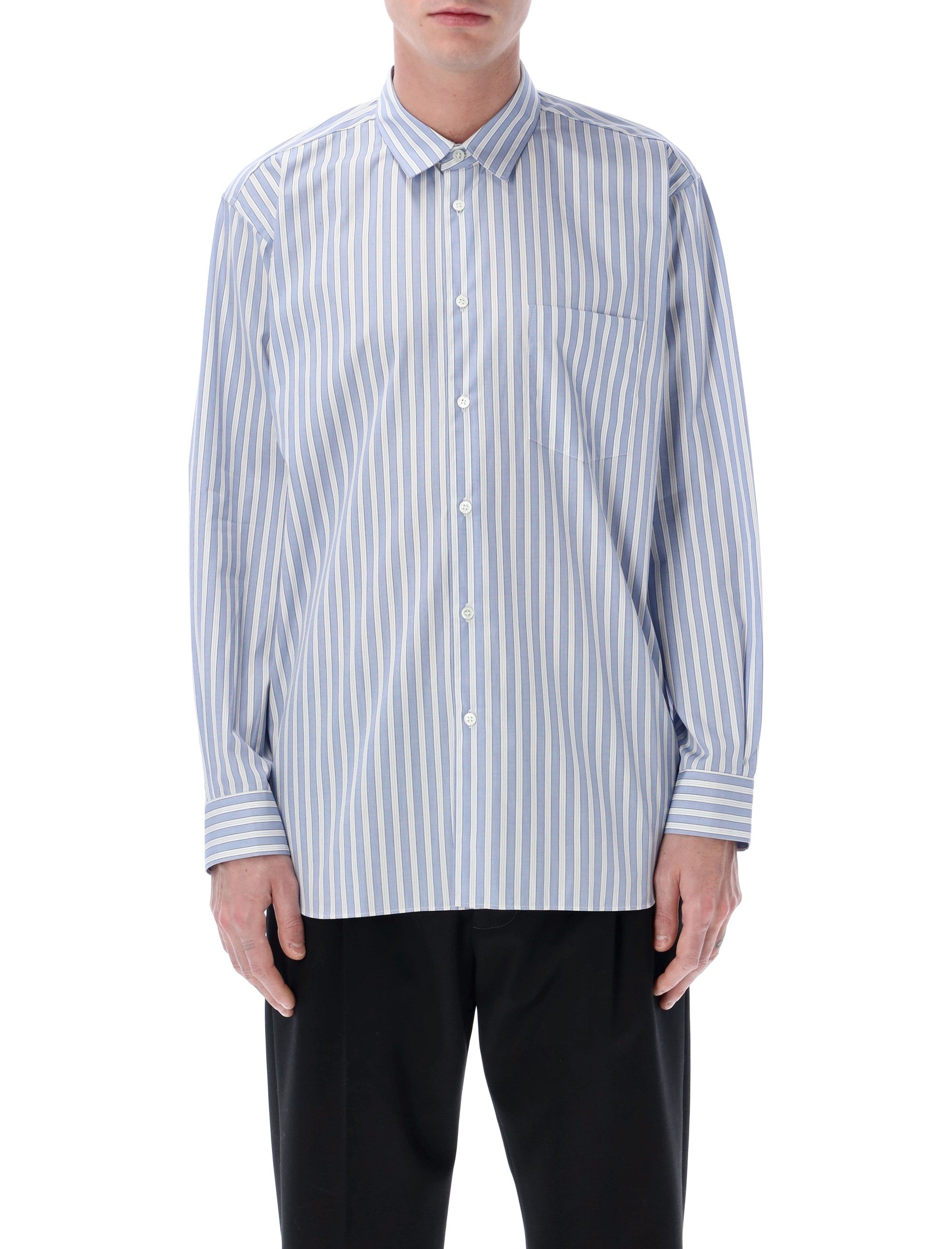 Comme Des Garçons Shirt striped cotton Blu White Stripes