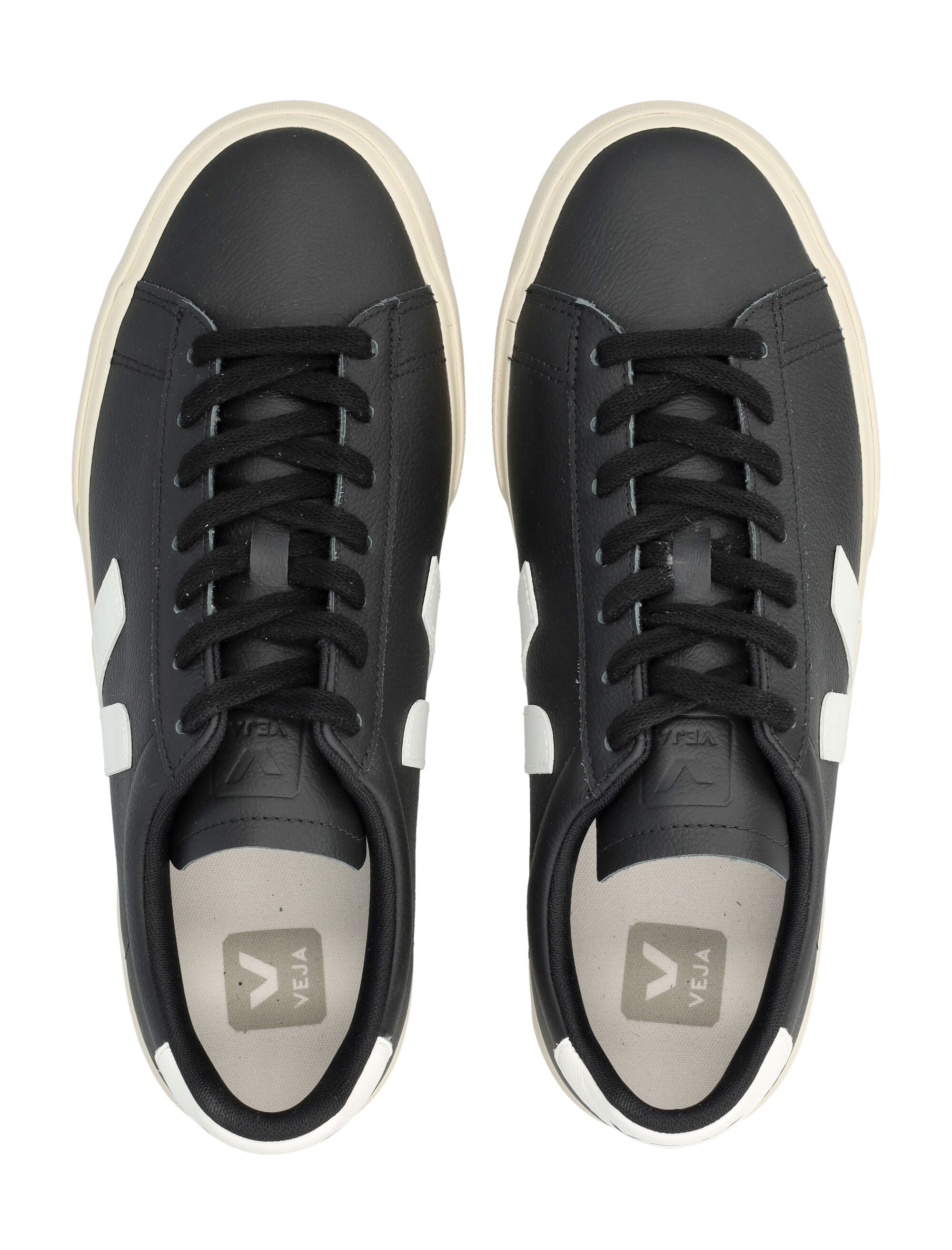 Veja Campo leather sneakers in black and white Upper