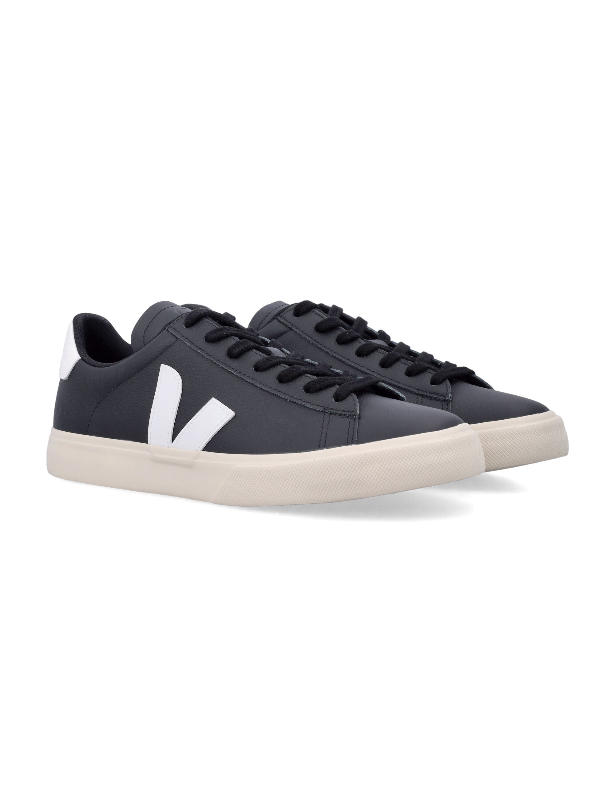 Veja Campo leather sneakers in black and white Upper
