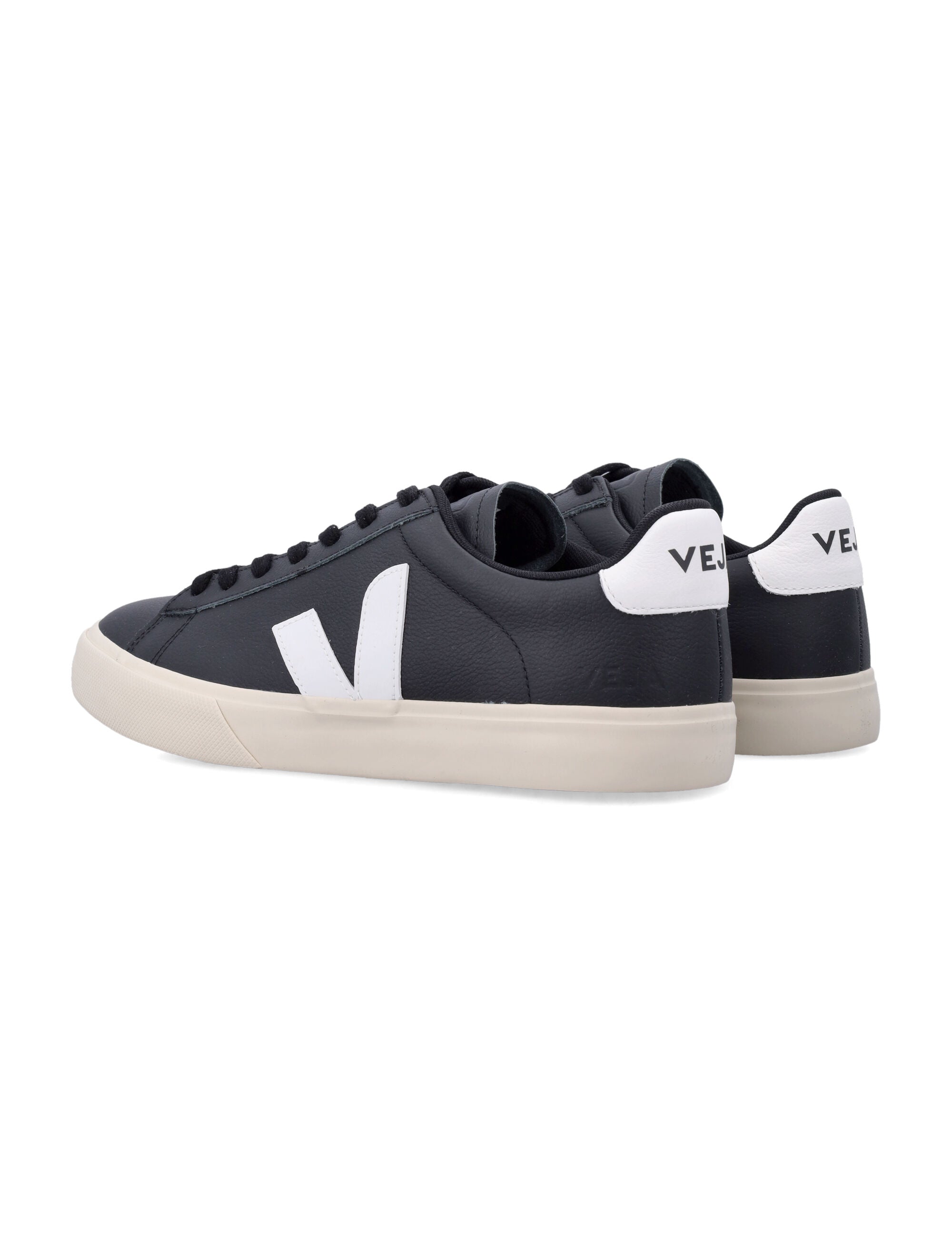 Veja Campo leather sneakers in black and white Upper