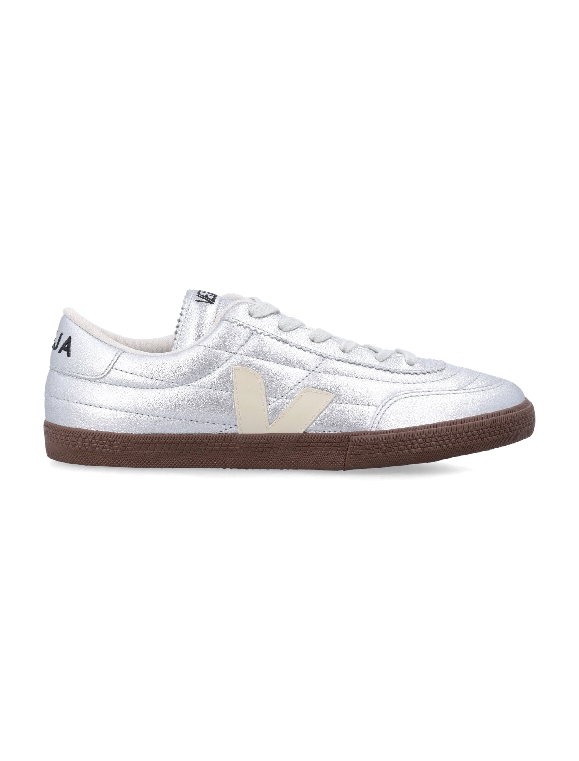 Veja Panenka Leather Silver And White Sneakers Pierre Bark Upper